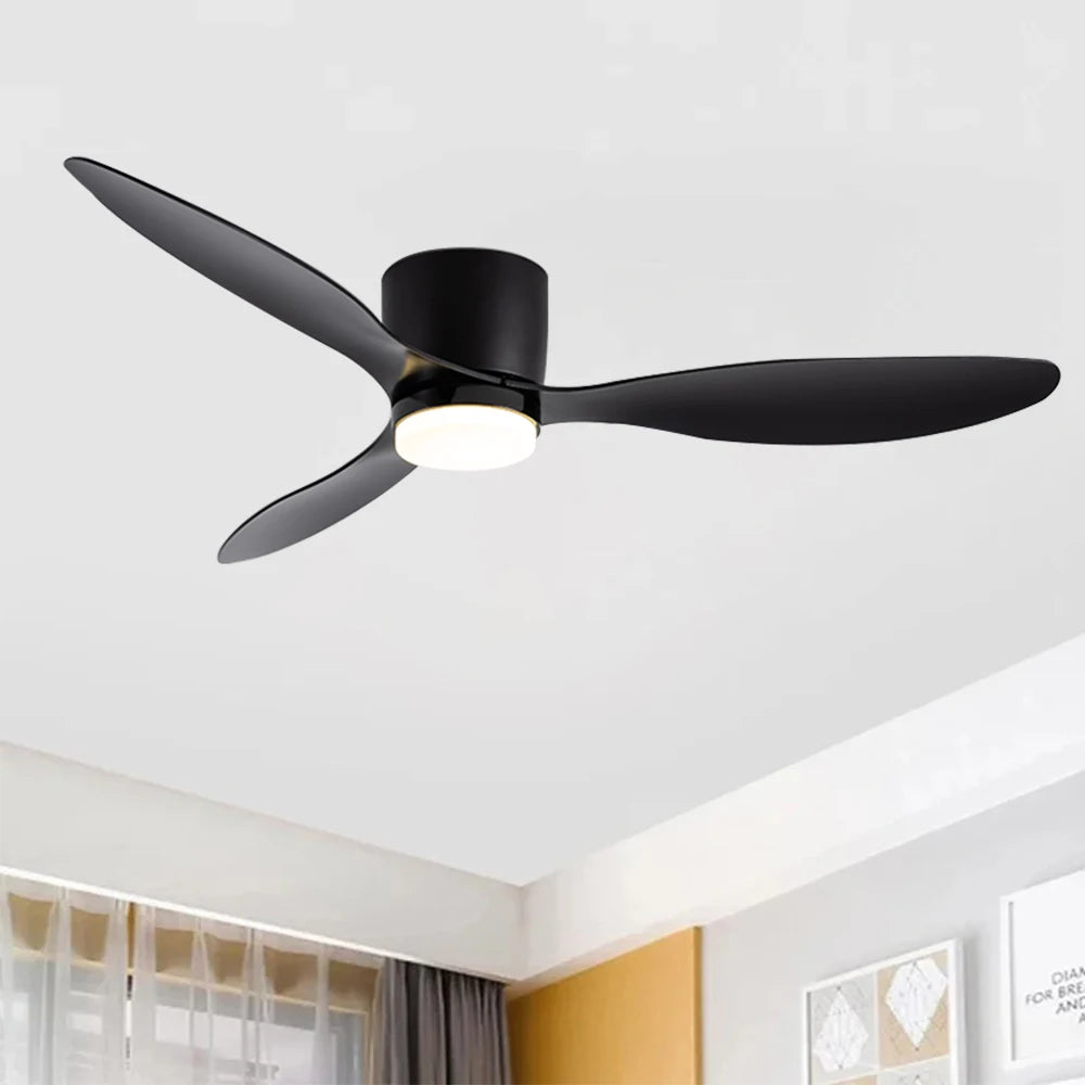 Ventilateur de plafond LED profil plat Ventelux, vue de profil