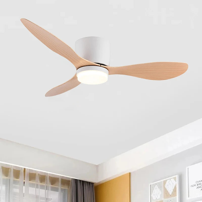 Ventilateur de plafond LED profil plat Ventelux, en situation dans un salon
