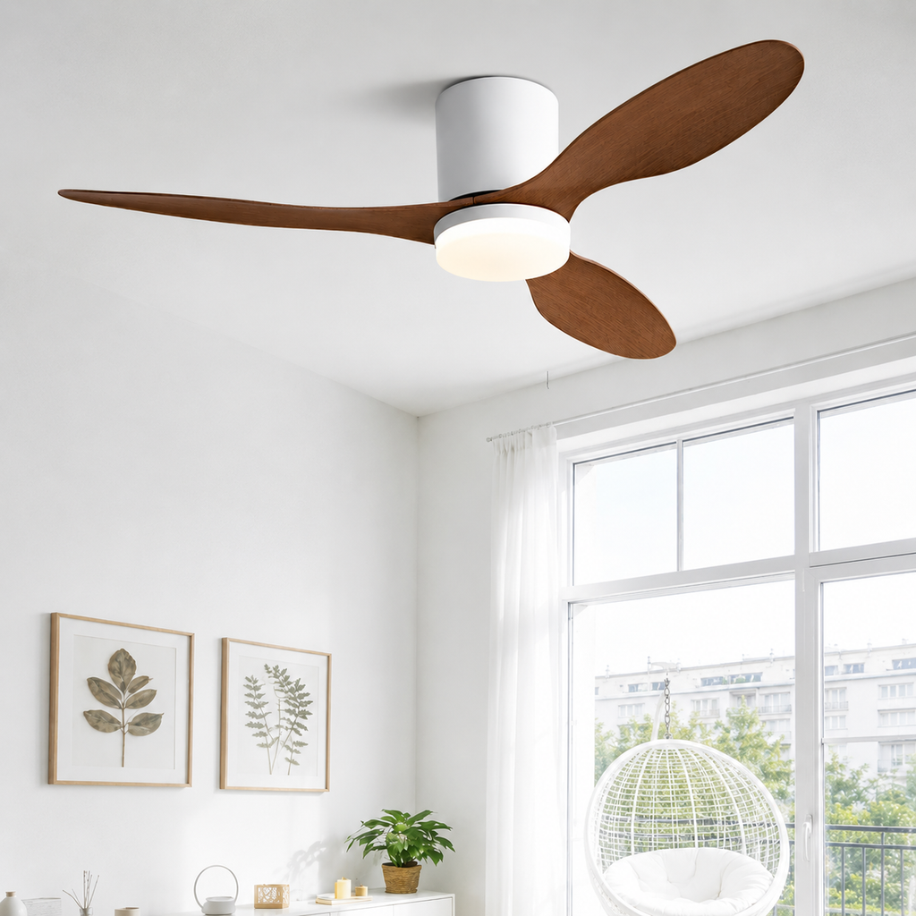 Ventilateur de Plafond LED 25/42/52 pouces – Moteur DC Silencieux, Télécommande & Application, 6 Vitesses
