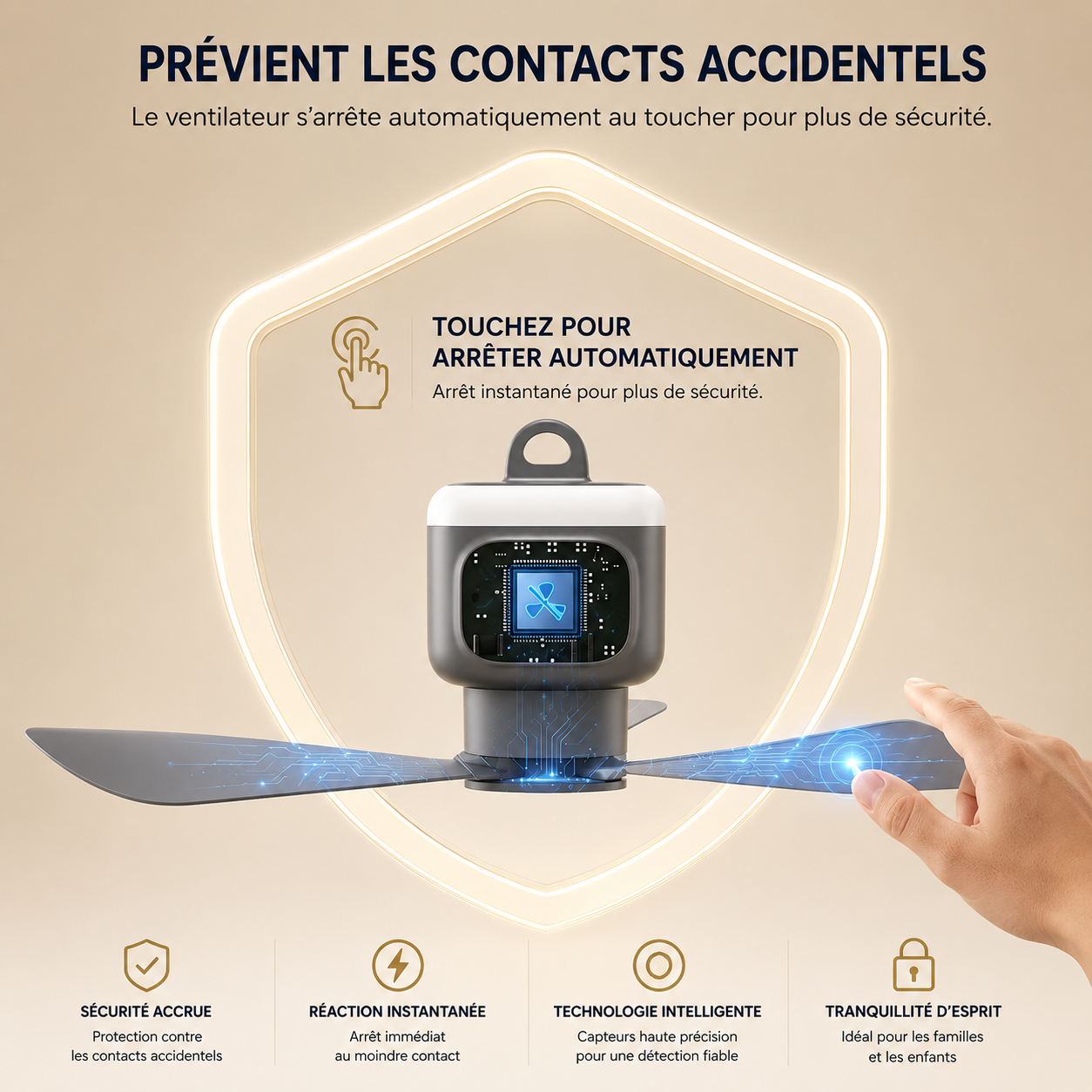 Ventilateur nomade rechargeable Ventelux, avec télécommande et éclairage LED