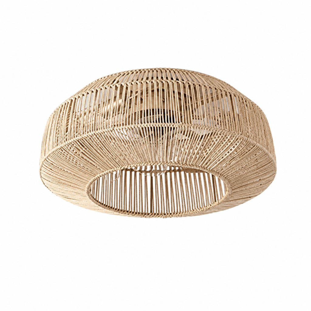 Ventilateur de plafond en rotin 50cm Ventelux avec éclairage LED intégré