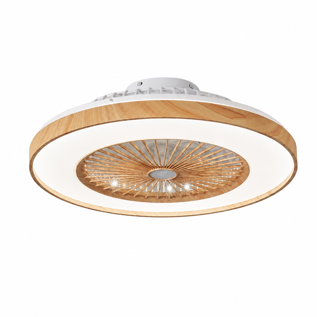 Ventilateur de plafond 60cm LED effet bois Ventelux