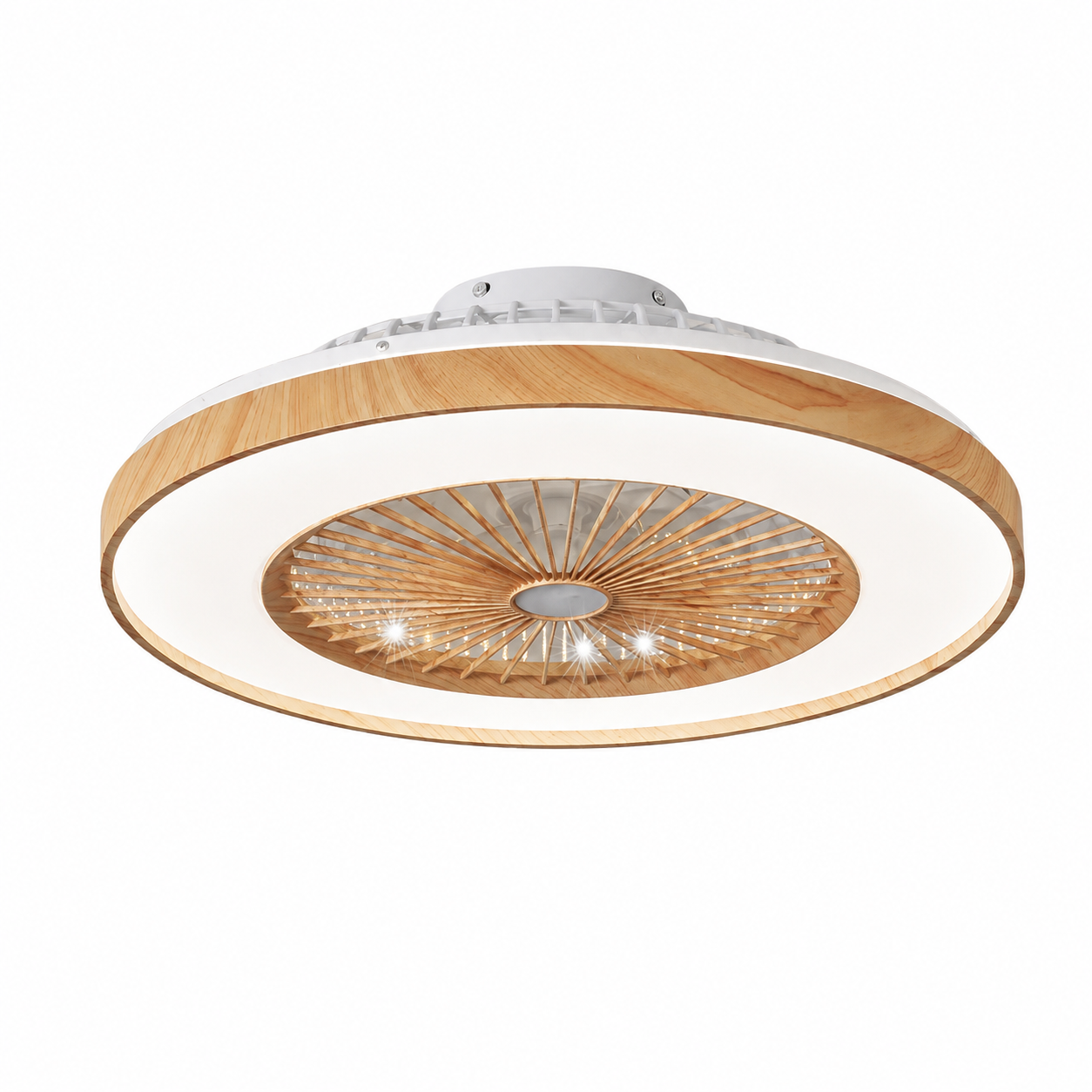 Ventilateur de plafond 60cm LED effet bois Ventelux