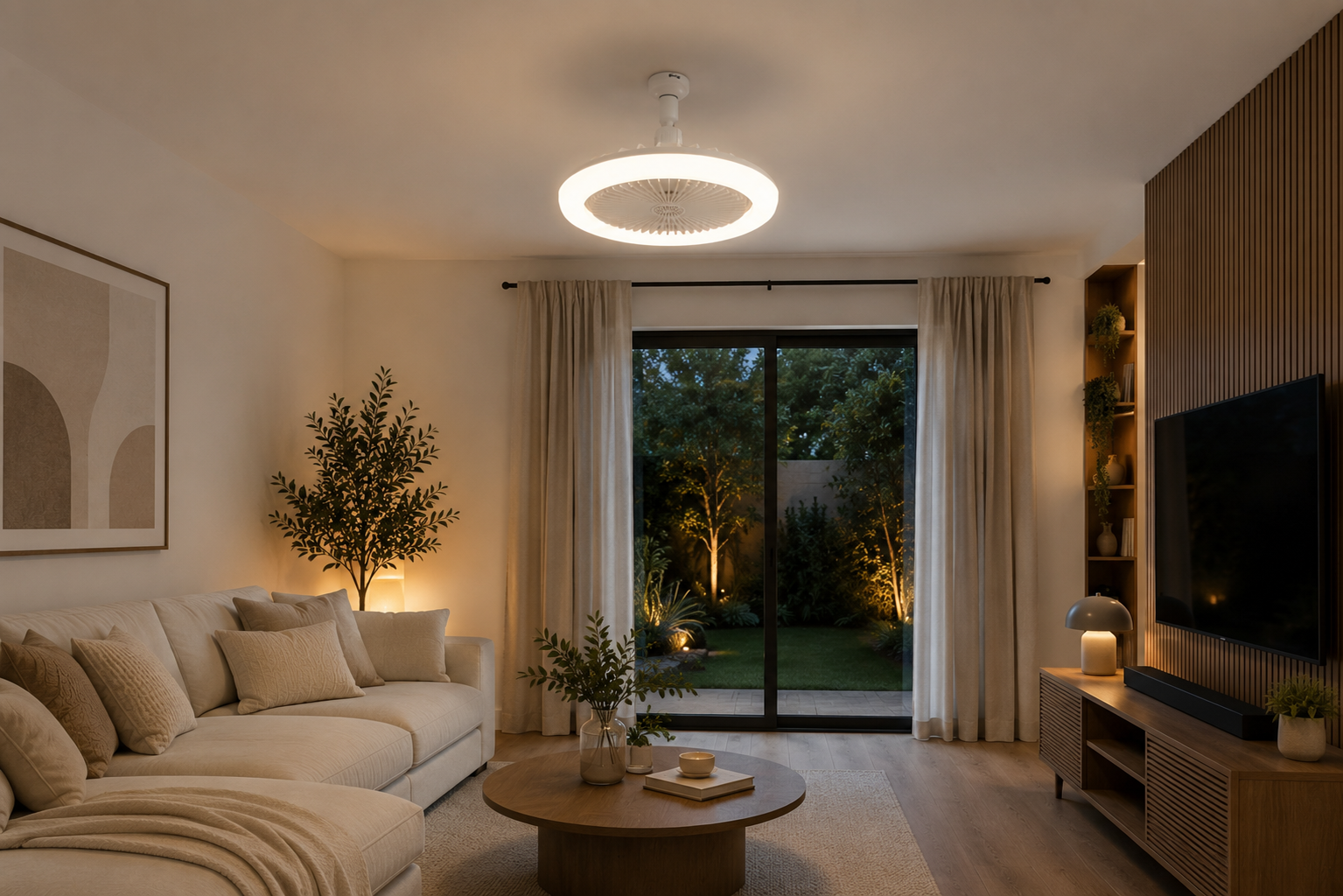 Ventilateur de plafond LED E27 silencieux avec télécommande