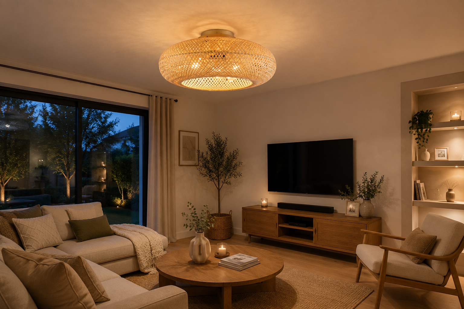 Ventilateur de plafond bambou à pales rétractables | Ventelux
