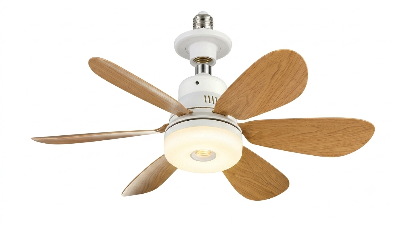 Ventilateur de plafond LED installé au plafond