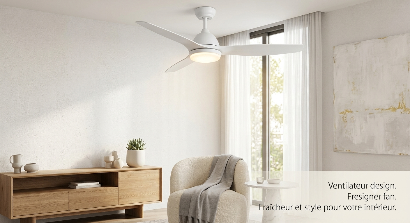 Ventilateur de Plafond LED IRALAN — 6 Vitesses DC Réversible, 3 Lumières, Télécommande