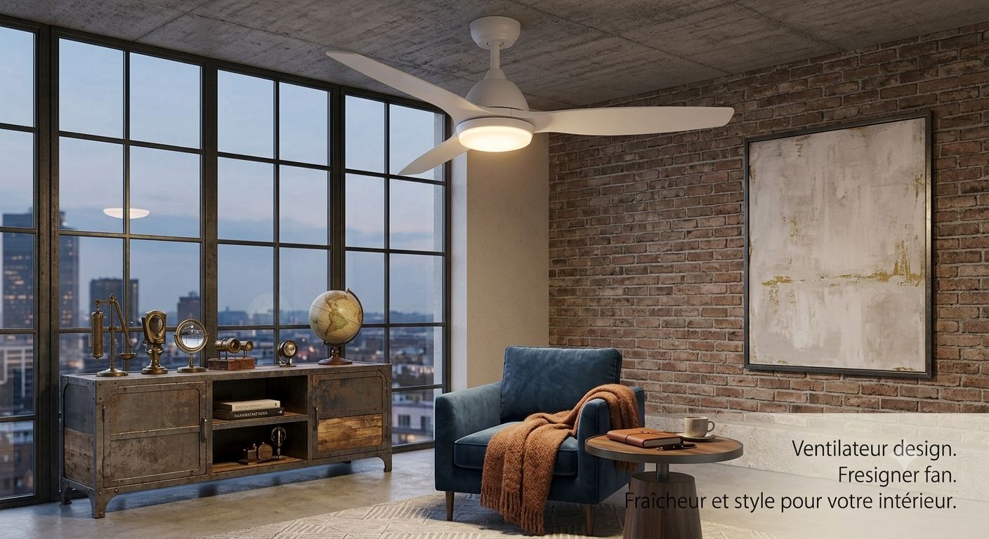 Ventilateur de Plafond LED IRALAN — 6 Vitesses DC Réversible, 3 Lumières, Télécommande
