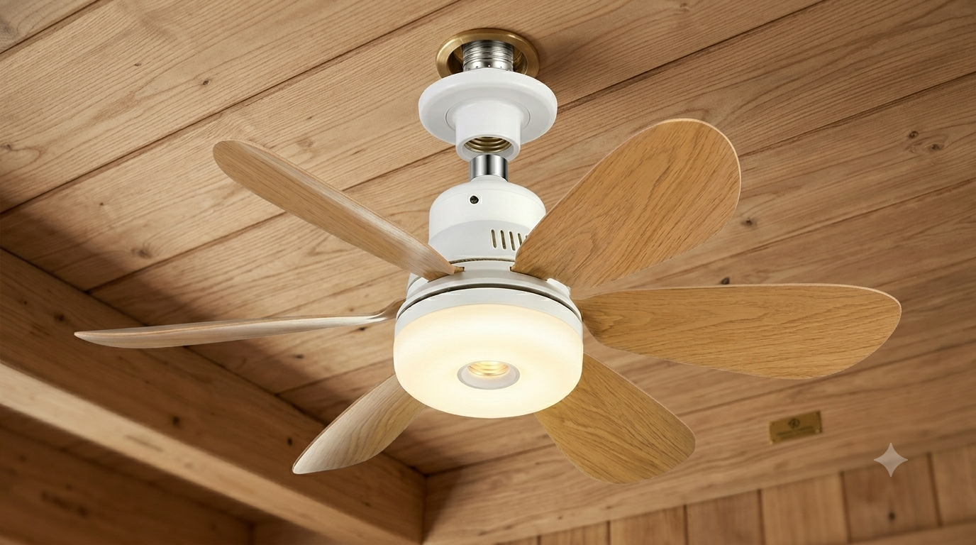 Ventilateur de plafond compact avec lumière LED & télécommande