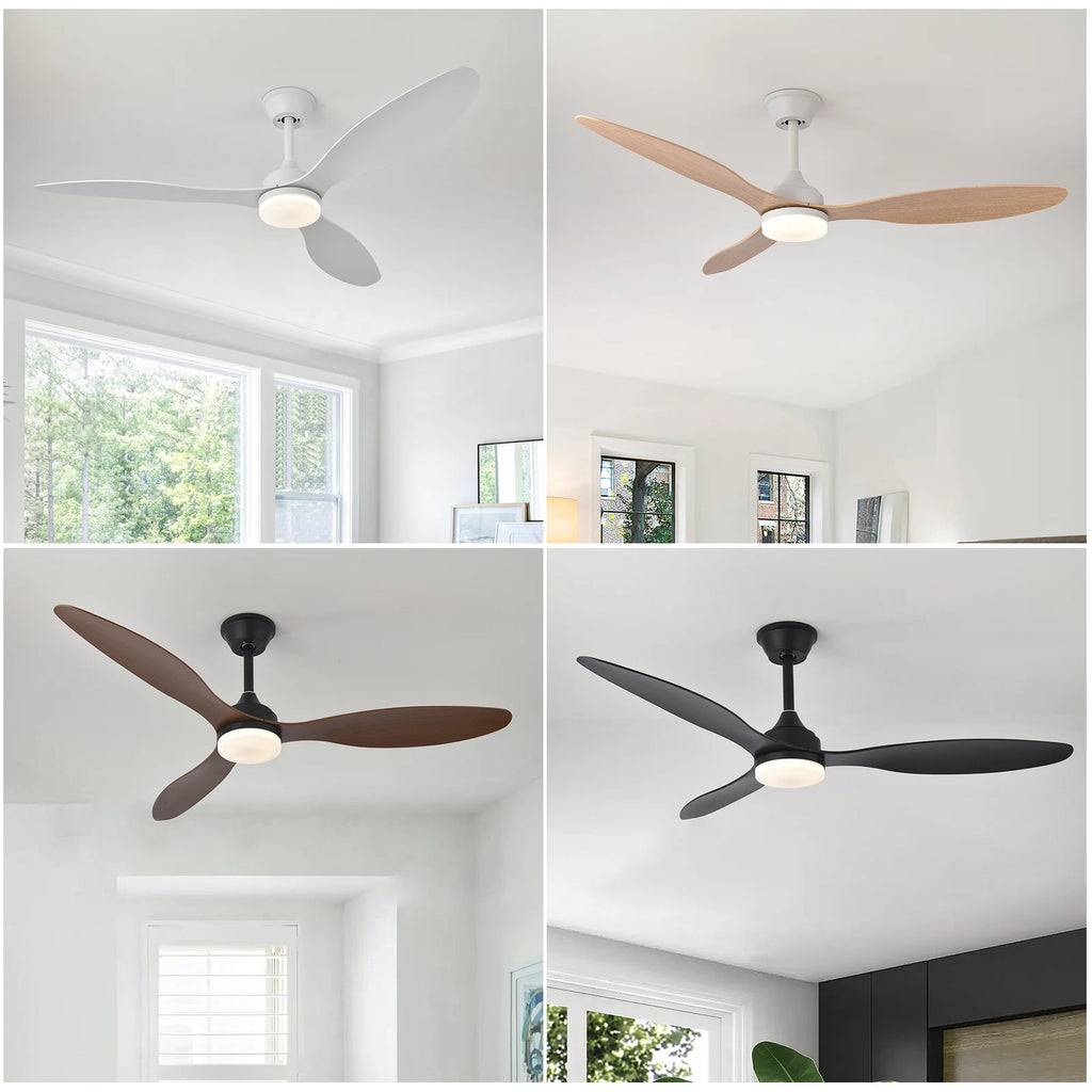Ventilateur de plafond LED 25/42/52 pouces blanc noir ou bois Ventelux