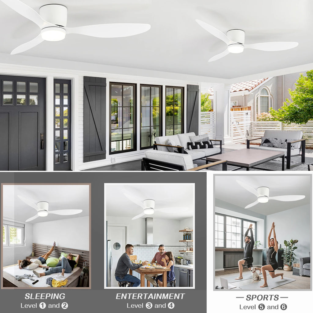 Ventilateur de plafond LED profil plat Ventelux, avec télécommande