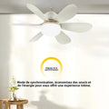 Ventilateur de Plafond LED 52cm avec Télécommande – 3 Températures de Couleur, Moteur DC Silencieux