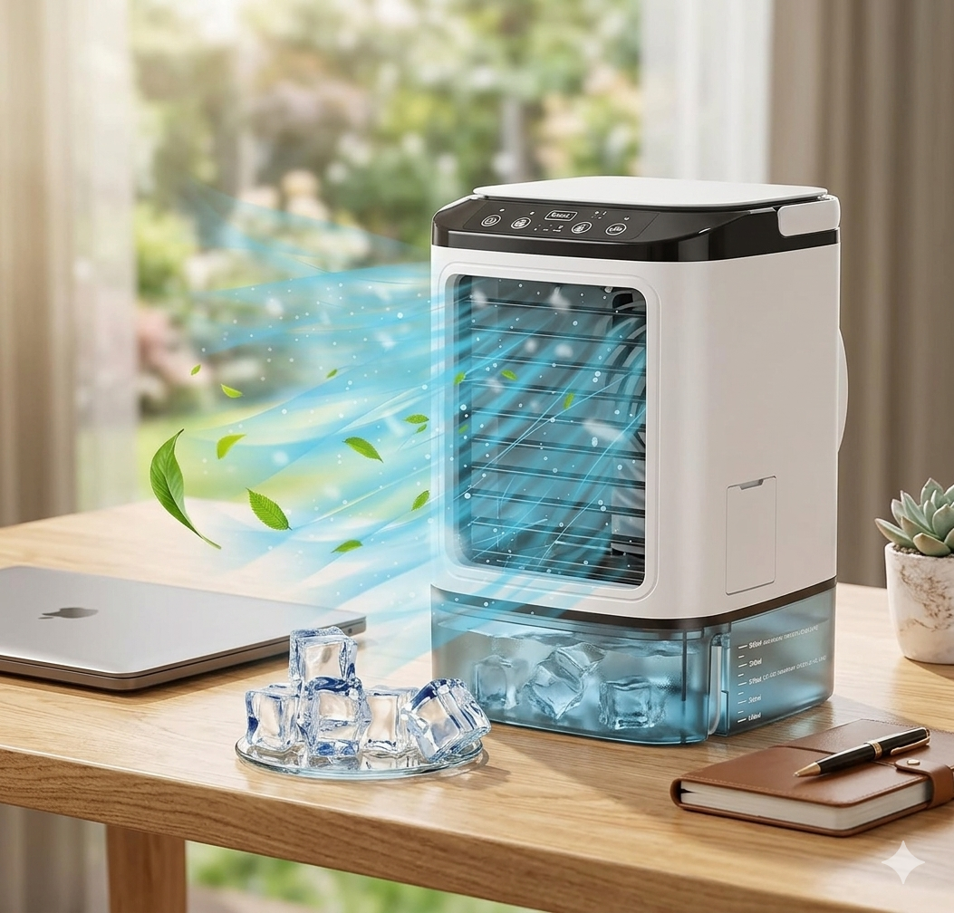 Climatiseur Portable Ultra-Silencieux — Refroidisseur d'Air & Humidificateur