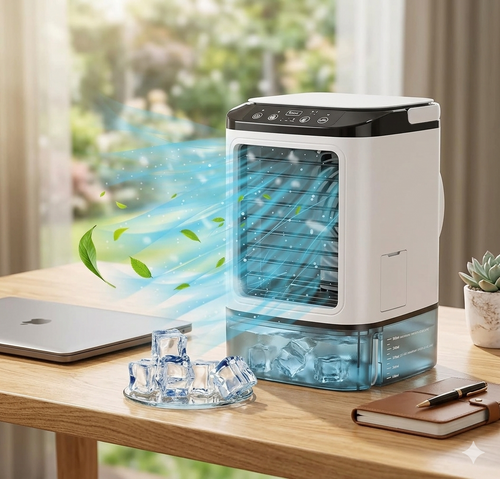 Climatiseur Portable Ultra-Silencieux — Refroidisseur d'Air & Humidificateur