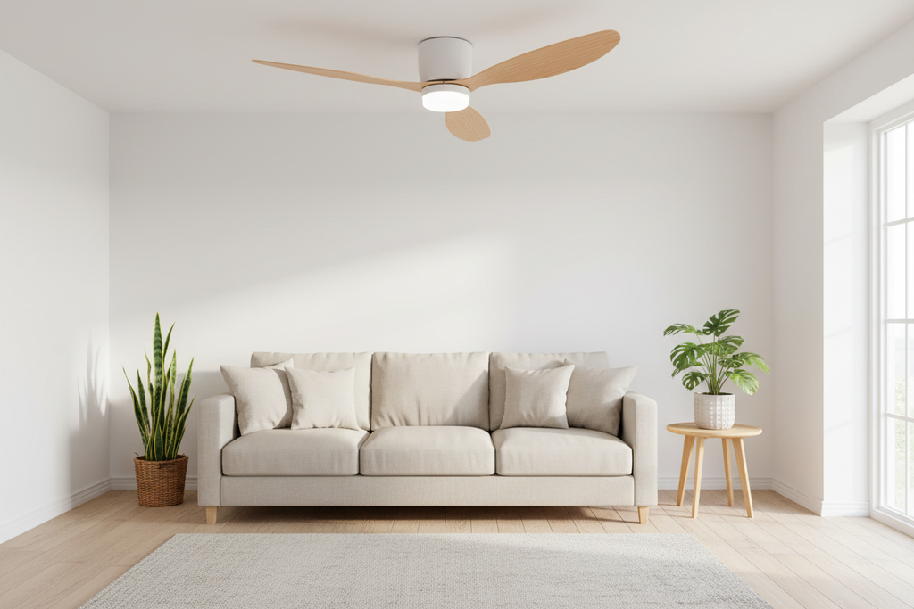 Ventilateur de Plafond LED 42" – Moteur DC, 6 Vitesses, Télécommande & Style Nordique