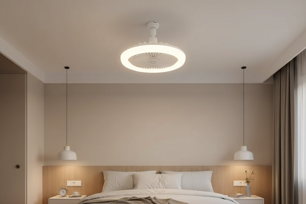 Ventilateur de plafond LED E27 silencieux avec télécommande