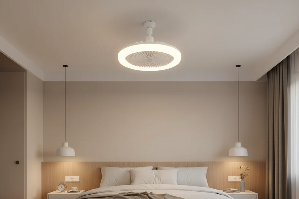Ventilateur de plafond LED E27 silencieux avec télécommande