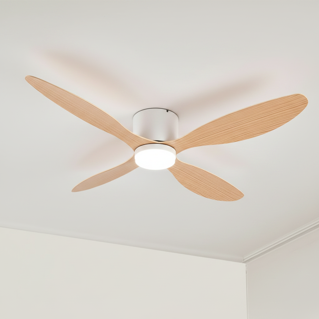 Ventilateur de plafond à pales bois avec éclairage LED – Ventelux